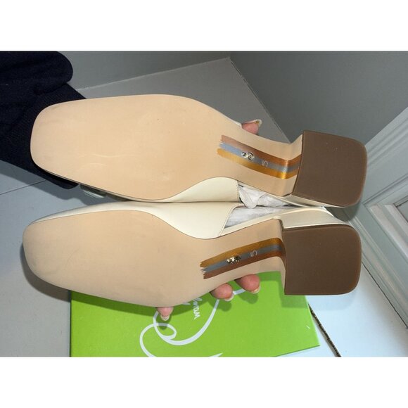 NIB Sam Edelman Terra Slingback Block Heel Ivory Leather Size US 5 $140 [jb] - Picture 12 of 16